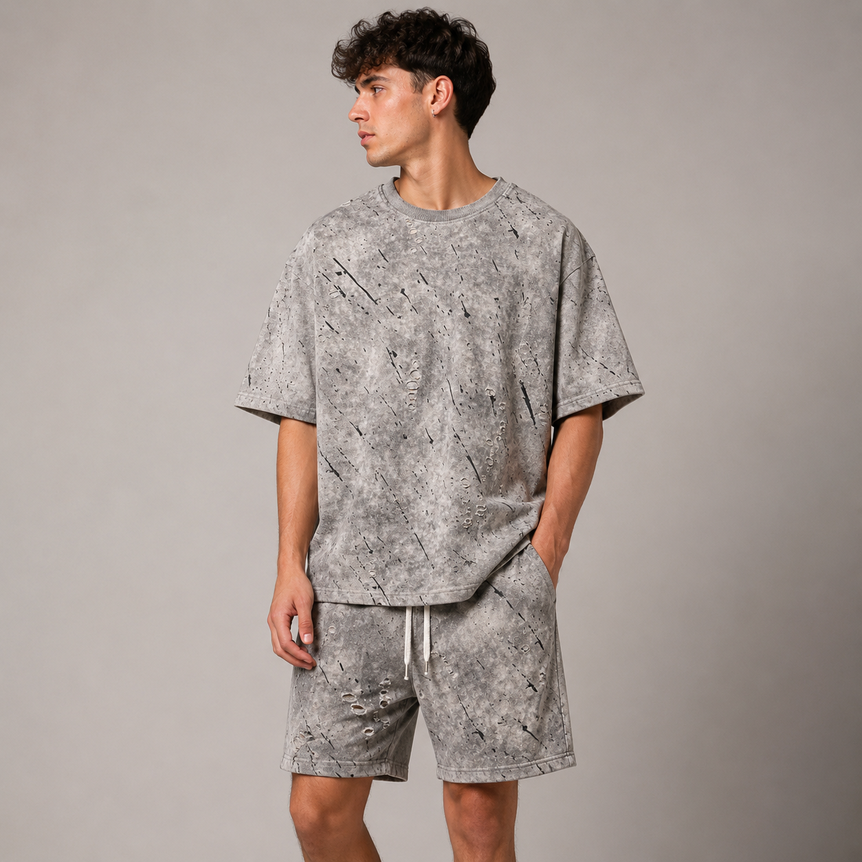 Urban Distressed Acid Wash Co-Ord Set - Image 4