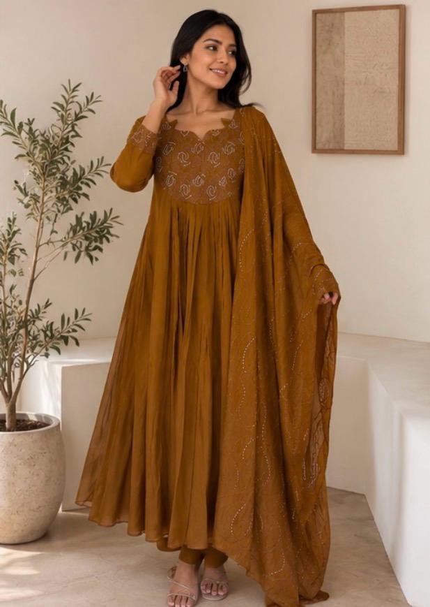 Zara Embroidered Anarkali Suit Set - Image 3