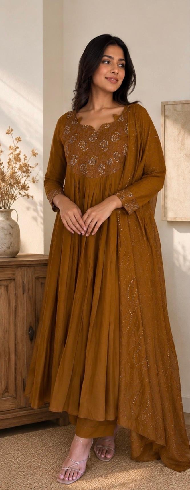 Zara Embroidered Anarkali Suit Set