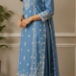 Powder Blue Bloom Embroidered Salwar Suit